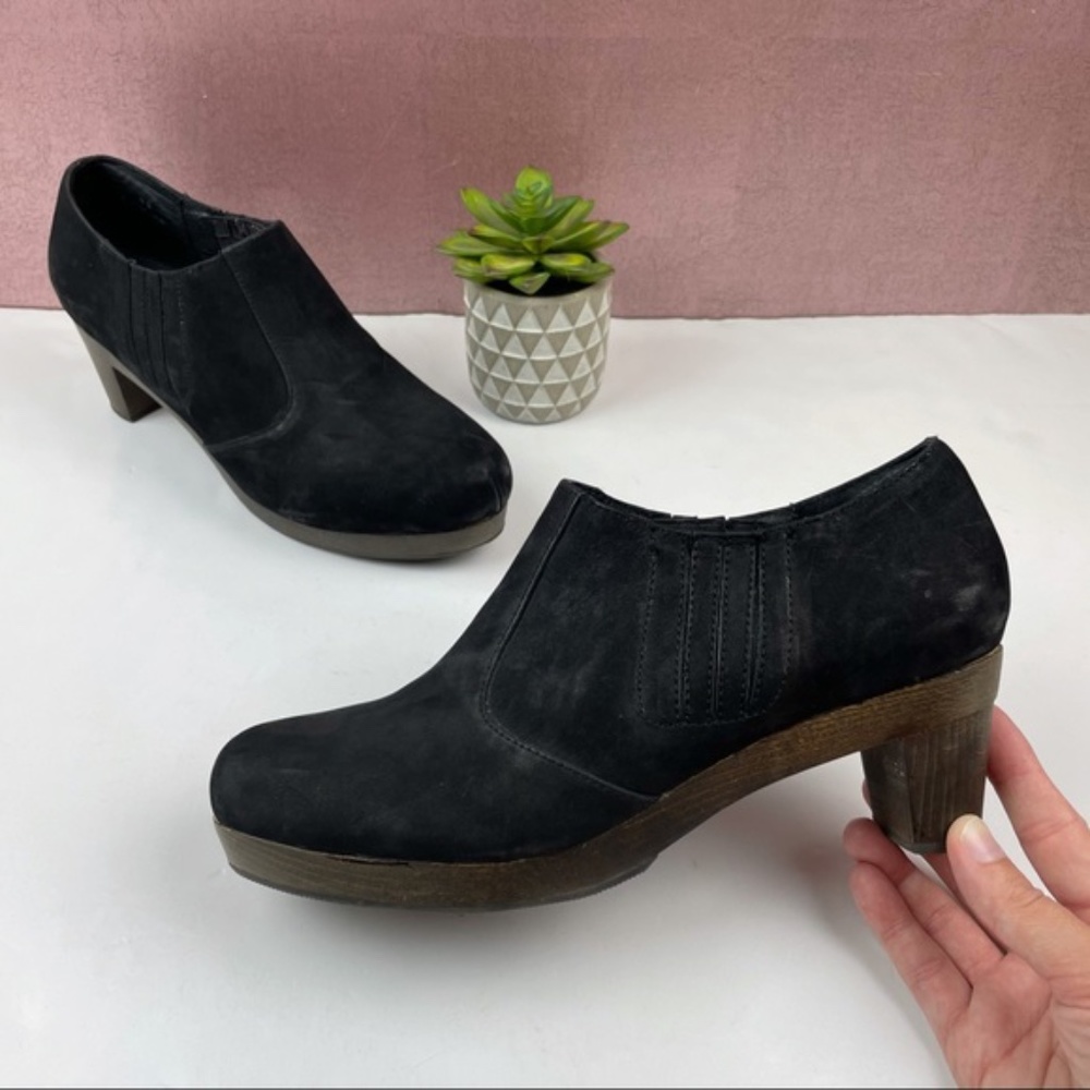 J. Jill Black Suede Heel Booties Shoes Size 9.5